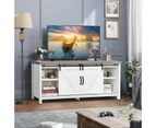 Giantex Wooden TV Stand Entertainment Unit w/Sliding Door Cabinet Center Media Console Table for Home & Office, White