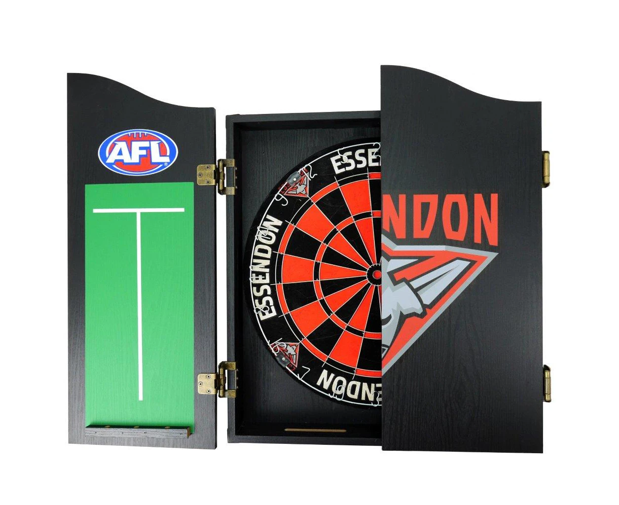 Essendon Bombers AFL Dart Board and Cabinet Set