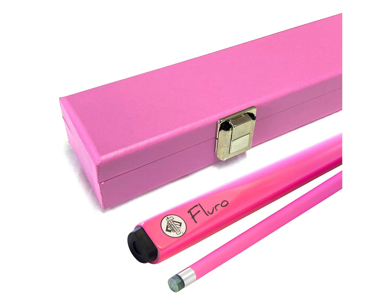 FLURO Pink Pool Snooker Billiard Cue and Case