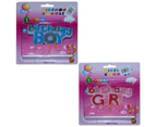 Pair of 12cm Birthday Boy and Girl Candle with Glitter - Multi