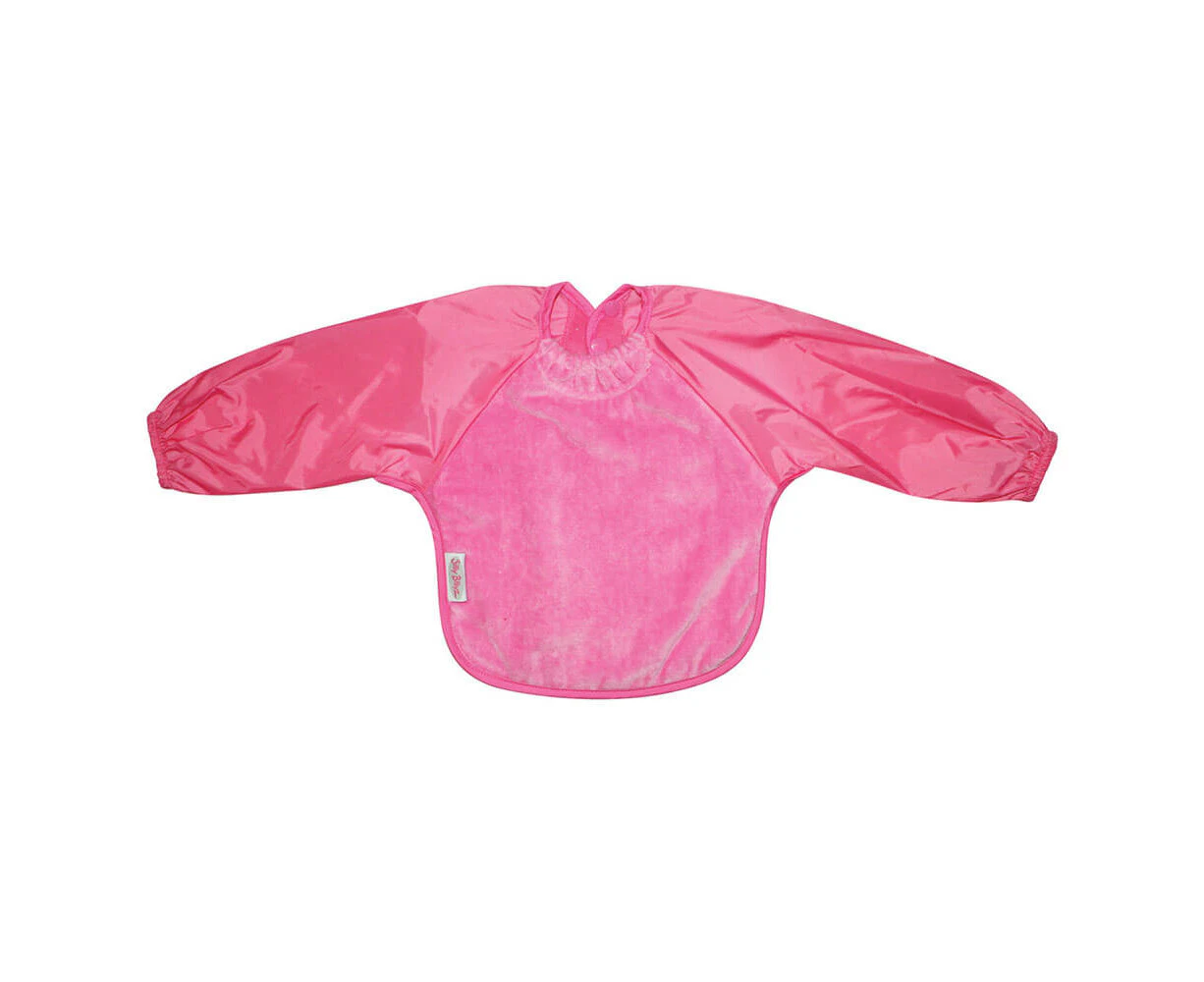 Small Long Sleeve Towel Bib (Cerise/Cerise)