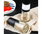 Deluxe Salt and Pepper Grinder Set of 2,  Refillable, With Adjustable Coarseness-White