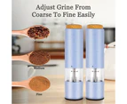 Electric Pepper Grinder Automatic Salt Grinder Wheat Fiber Material One Hand Operated Mill-2pcs blue