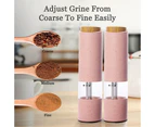 Electric Pepper Grinder Automatic Salt Grinder Wheat Fiber Material One Hand Operated Mill-pink
