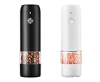 Electric Pepper and Salt Grinder Set -Modern Style - Automatic Black Peppercorn & Sea Salt Spice Mill Set-black and white suit
