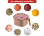 4 Section Cube Seasoning Box with Serving Spoons Spice Jar Set Condiment Storage Container with Lids-Pink