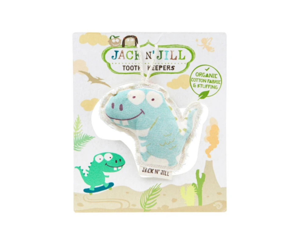 Jack N' Jill Tooth Keeper Dino (Organic Cotton Fabric & Stuffing)