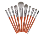 Makeup Brushes, 10Pcs Makeup Brush Set Premium Synthetic Foundation Contour Highlight Professional Makeup Brush Set for Women Girl (Orange)-