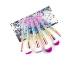 6 Pieces Mermaid Makeup Brush Set Lovely Makeup Brush Kit for Girls Portable Beauty Cosmetic Tools Women Cosmetic Concealer Brush-