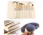 12 Piece Makeup Brushes Set  Professional Makeup Brush Set Cosmetics Foundation Makeup Brushes Set Kits with White Cream-colored Case Bag-