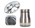 Stainless Steel Salt and Pepper Shakers with Glass Bottom, Modern Kitchen Accessories-black+stainless steel