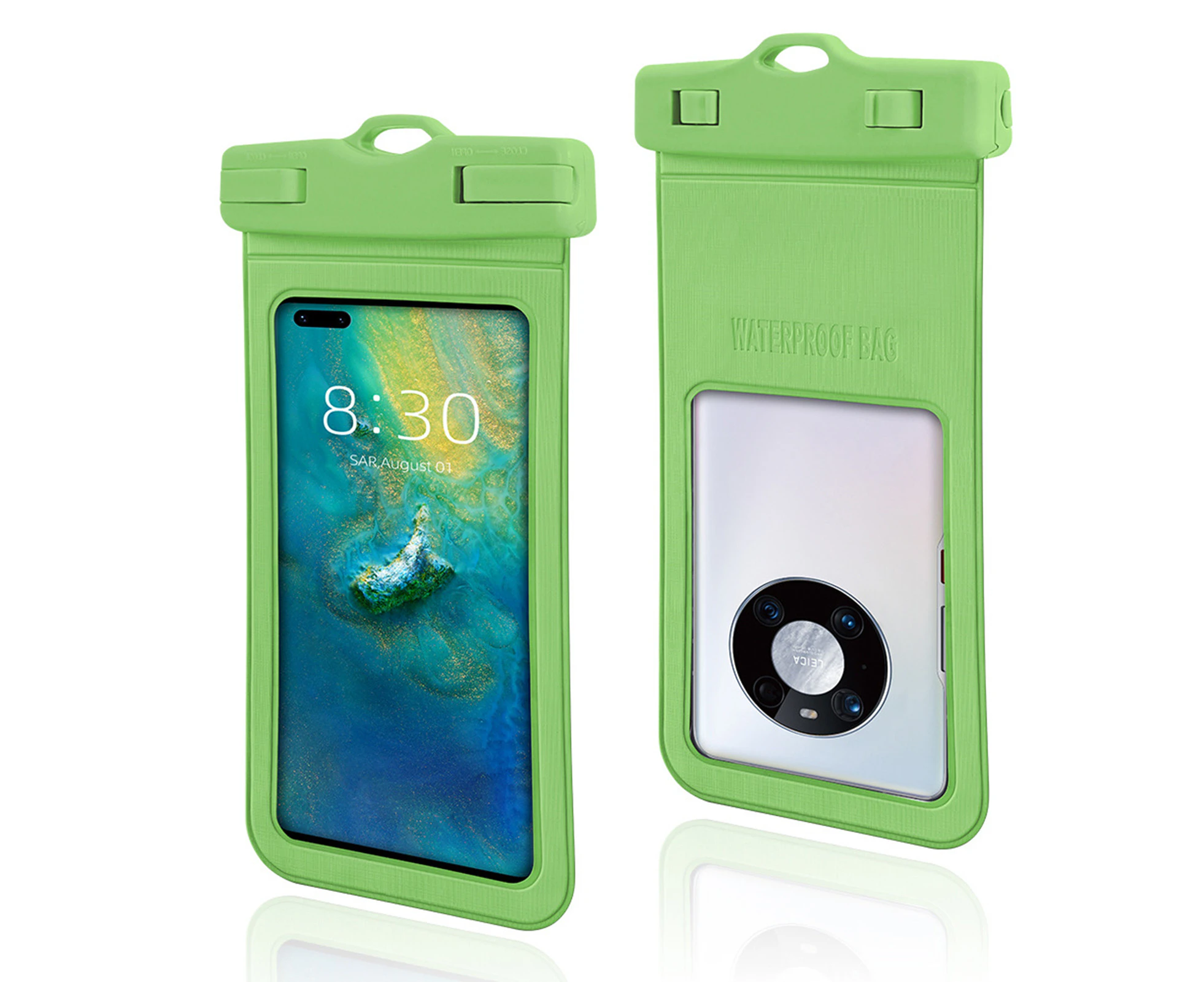 Underwater Dry case Transparent 30m Waterproof Large Capacity Smart Phone Waterproof Bag for Diving - Green