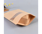 20Pcs Food Storage Bag Stand Up with Window Kraft Paper Moisture Proof Airtight Packing Bag Household Supplies