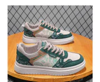 Men Casual Shoes Flat Outdoor Fashion White Autumn Spring Leather Low Top Sneakers Male - Green