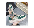 Men Casual Shoes Flat Outdoor Fashion White Autumn Spring Leather Low Top Sneakers Male - Green