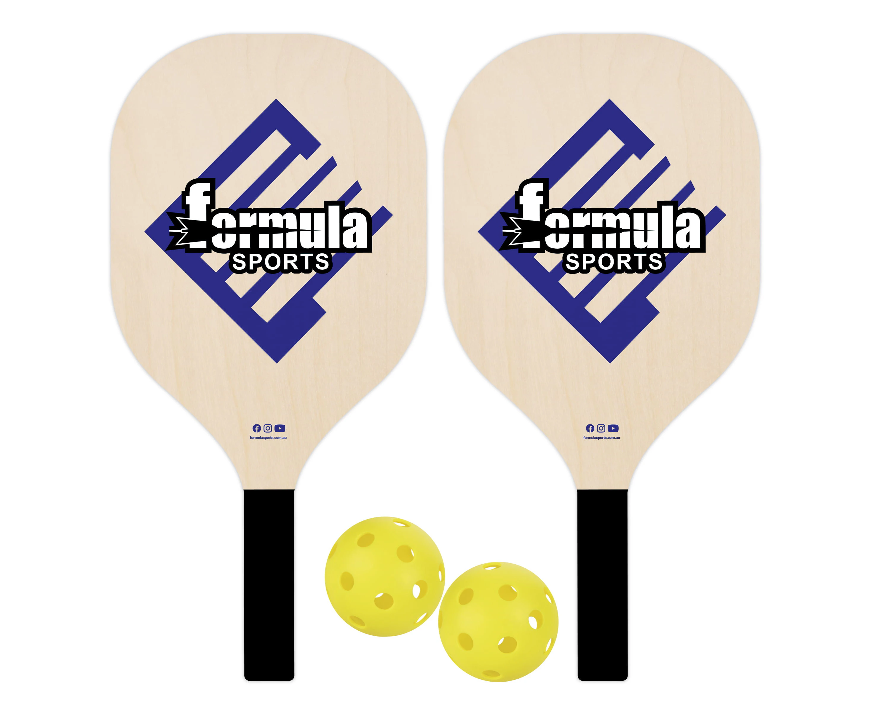 4pc Formula Sports Pickleball Journey Paddles & Balls 2-4 Player Starter Set