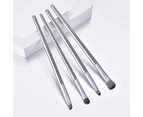 4pcs Professional Silver Eyebrow Inclined Flat Angled Brush Makeup Tool
