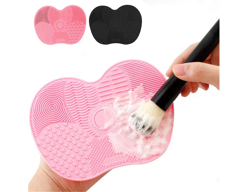 2pcs Makeup Brush Cleaning Mats, Silicon Makeup Brush Scrubber Pad Cosmetic