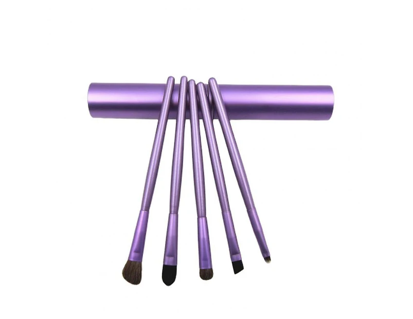 5-piece Professional Travel Portable Mini Eye Makeup Brush Set Colour purple