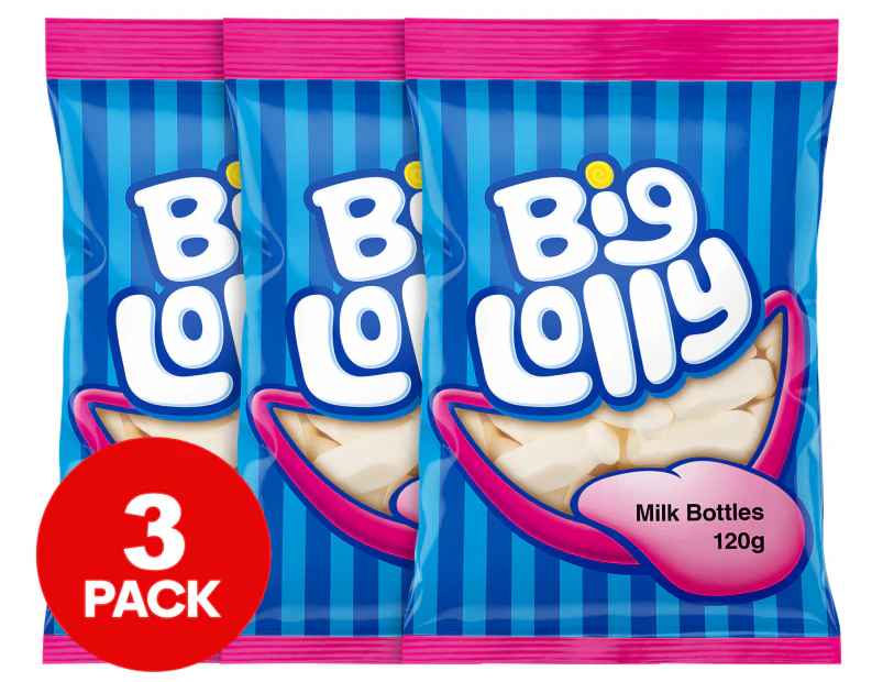 3 x Big Lolly Milk Bottles 120g