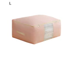 Clothes Storage Bag Dust Proof Foldable Oxford Cloth Quilt Clothes Storage Bag Large Capacity Quilt Storage Bag for Closet - Pink