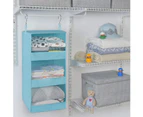 3-Shelf Hanging Closet Organizer, Collapsible Hanging Closet Shelves, Hanging Organizer for Closet & RV, Gray, 1-Pack-Light Blue