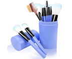 Makeup Brush Sets Blue - 12 Pcs Makeup Brushes For Foundation Eyeshadow Eyebrow Eyeliner Blush Powder Concealer Contour