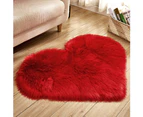Creative Heart Shape Plush Rug Anti-Slip Carpet Door Mat Home Bedside Decor - Light Yellow