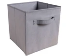 Large Capacity Foldable Storage Box Collapsible Non Woven Fabric Saving Space Storage Box for Household - Grey