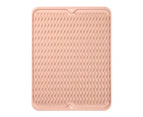 Insulation Pad Multi-purpose Non-slip Good Heat Insulation Double Sides Dish Cup Draining Pad Table Placemat for Home - Pink