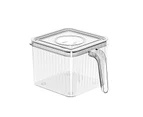 Kitchen Food Storage Box Transparent Drawer Type Large Capacity Stackable Sealed Lid Fruits Vegetable Storage Container for Home - White