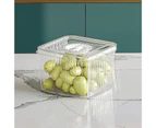 Kitchen Food Storage Box Transparent Drawer Type Large Capacity Stackable Sealed Lid Fruits Vegetable Storage Container for Home - White
