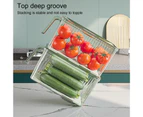 Kitchen Food Storage Box Transparent Drawer Type Large Capacity Stackable Sealed Lid Fruits Vegetable Storage Container for Home - Green
