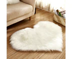 Heart Shape Soft Plush Fluffy Rug Anti-Slip Carpet Floor Mat Home Bedroom Decor - Purple