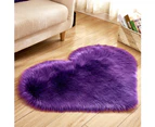 Heart Shape Soft Plush Fluffy Rug Anti-Slip Carpet Floor Mat Home Bedroom Decor - Rose Red