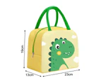 Lunch Bags Portable Water Proof Oxford Cloth Cartoon Colors Insulated Lunch Box Cooler Bag for Picnics - Yellow