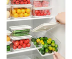 Plastic Refrigerator Food Preservation Storage Drain Box Container with Lid