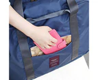 Travel Duffel Bag Foldable Washable Polyester Female Storage Overnight Bag for Home - Dark Blue