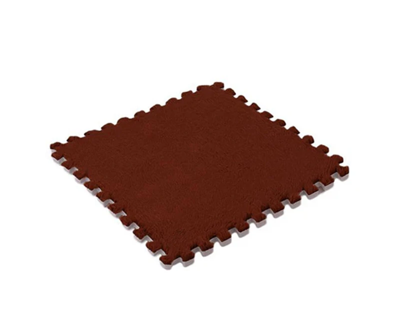 Soft Baby Kids Interlocking Foam Puzzle Floor Mat Exercise House Office Play Mat - Coffee