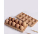 Wooden Egg Holder Multifunction Convenient DIY 10 Grids Double Row Eggs Storage Plate for Home - Solid Wood