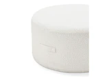 Halle Medium 70cm Round Ottoman in Cream Boucle