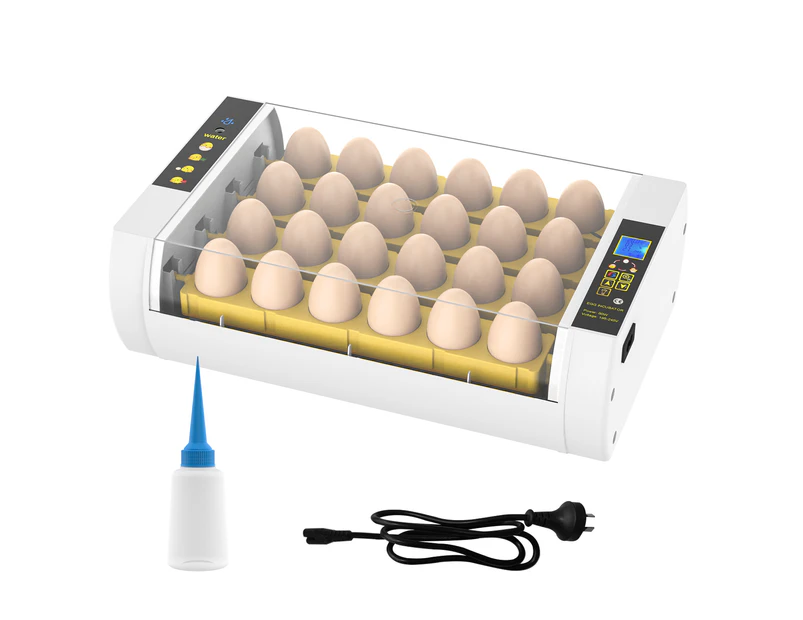 Advwin 24 Egg Incubator w/LED Candle Lamps Fully Automatic Digital Turning Chicken Hatcher