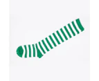 Knee High Socks Striped Ladies Long Womens Green White Stripe AU Stock
