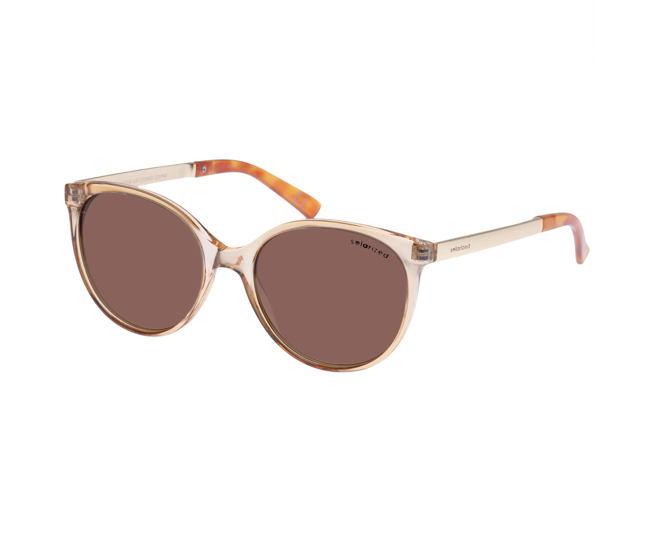 Solarized Round Cat Combo Sunglasses Peach