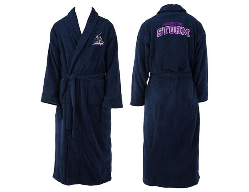 Melbourne Storm NRL Adult Polyester Dressing Gown Bath Robe