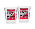 Essendon Bombers AFL Set of 2 Spirit Glasses 250ml Glass FULL COLOUR LOGO
