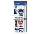Geelong Cats AFL Temporary Tattoo Sheet
