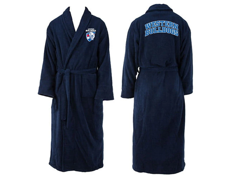 Western Bulldogs AFL Adult Polyester Dressing Gown Bath Robe