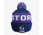 Melbourne Storm NRL Striker Pom Pom Knit Beanie Hat
