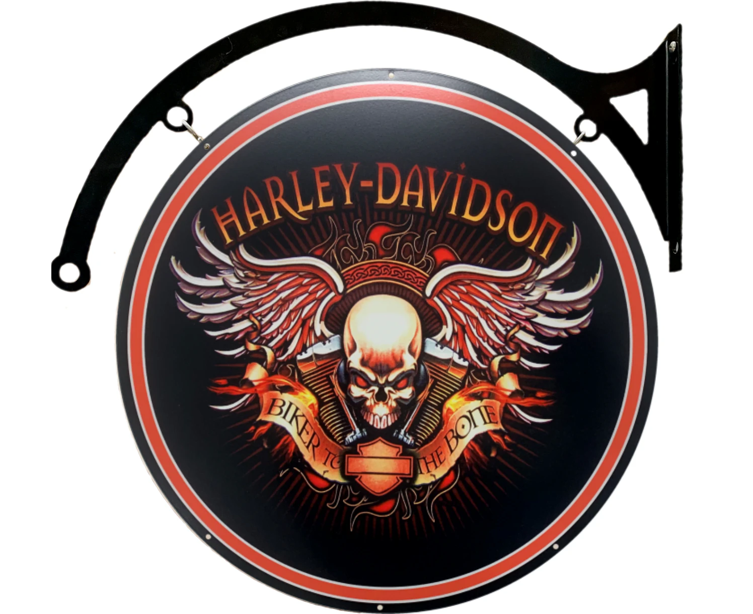 MASSIVE Harley Davidson Skull Bones Metal Bar Wall Sign Man Cave Shed Garage Workshop